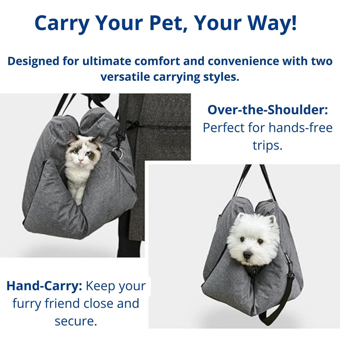 Front pet carrier seat