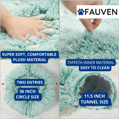 Fauven™ Foldable Cat Tunnel Bed - Bed & Playground in One