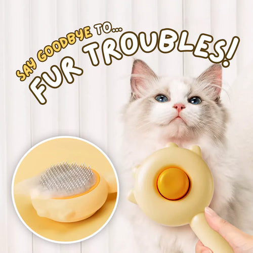 One click release pet brush