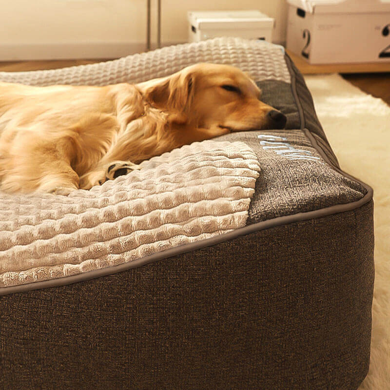 Fauven™ Thick Dog Bed with Extra Head Support