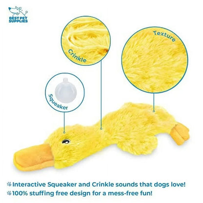 No-stuff duck toy with crinkle noise